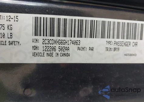 2016 Dodge Charger Sxt z USA, uszkodzony, nr VIN 2C3CDXHG6GH174063